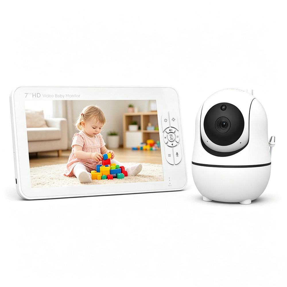 Audio Detect Music - 7 Inch Split-Screen Baby Monitor 1080P