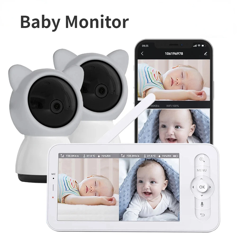 Audio Detect Music - Baby Monitor HD 5 Inch LCD
