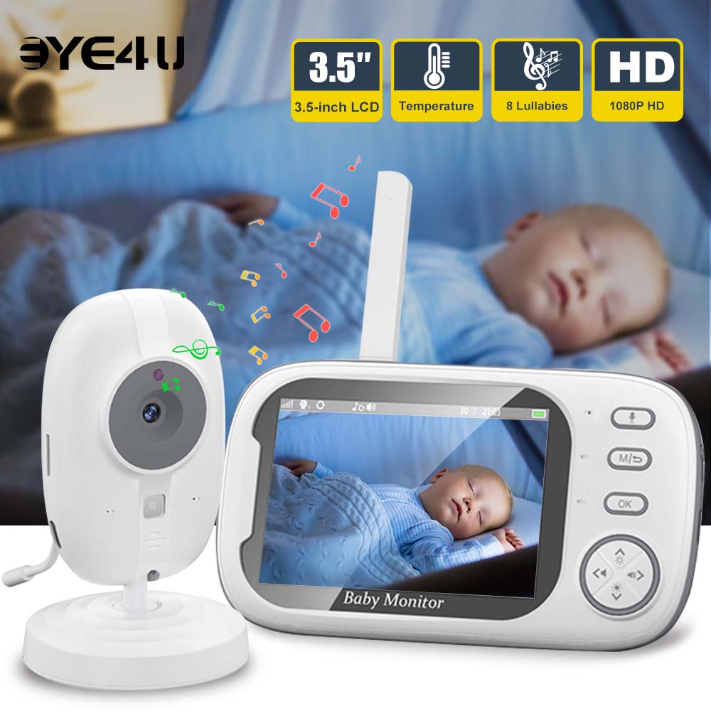 Audio Detect Music - 3.5'' Video Baby Monitor 2.4G Mother