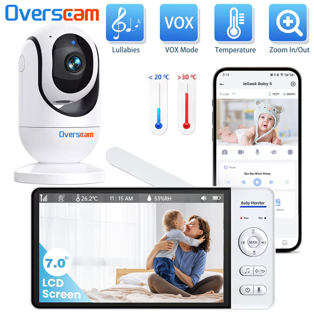 7.0 Inch Screen Baby Monitor 5 - огляд і ціна Audio Detect Music