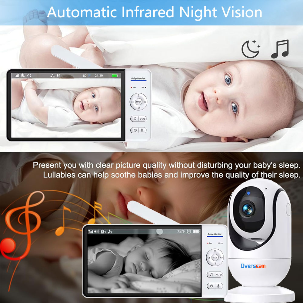 7.0 Inch Screen Baby Monitor 5 - огляд і ціна Audio Detect Music