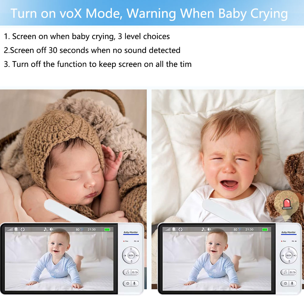 7.0 Inch Screen Baby Monitor 5 - огляд і ціна Audio Detect Music