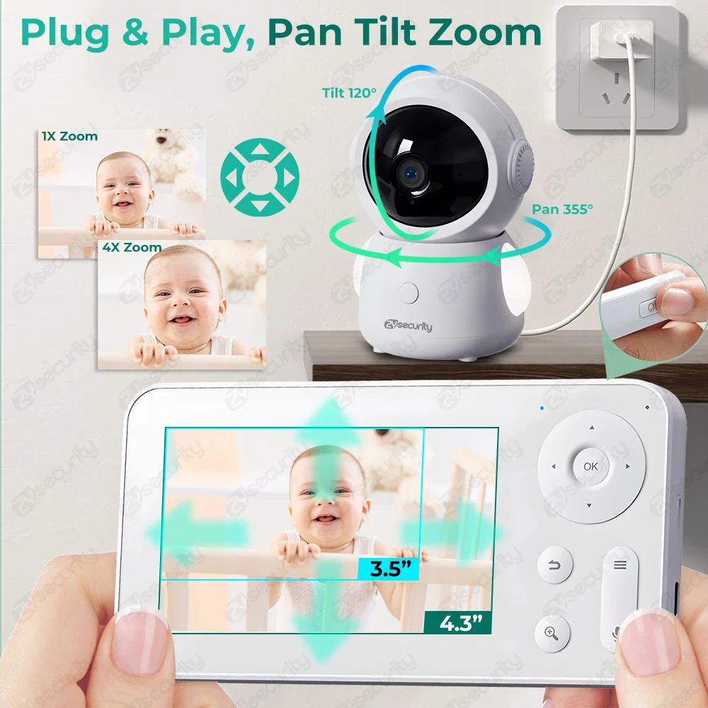 2K WiFi Baby Monitor with Scre - огляд і ціна Audio Detect Music