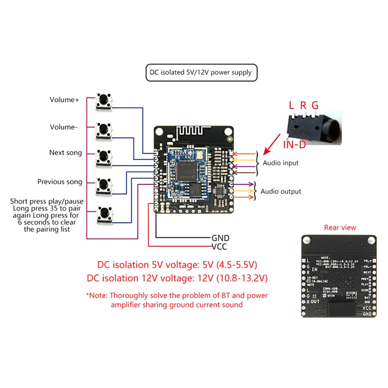 FULL-DC 5V/12V Bluetooth Music - огляд і ціна Audio Music Add