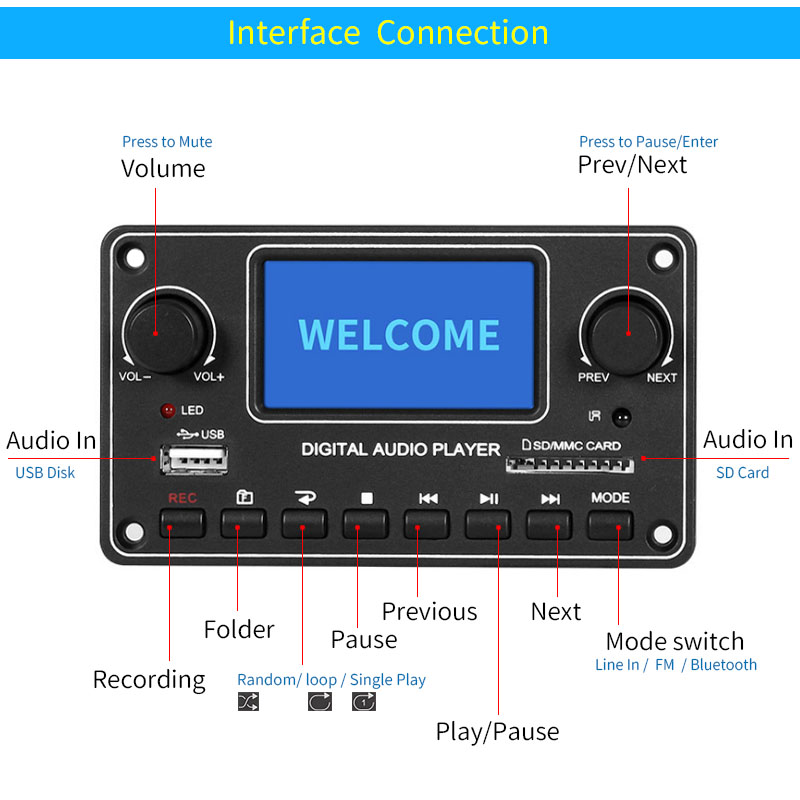 UNISIAN LCD Player Module MP3  - огляд і ціна Audio Music App