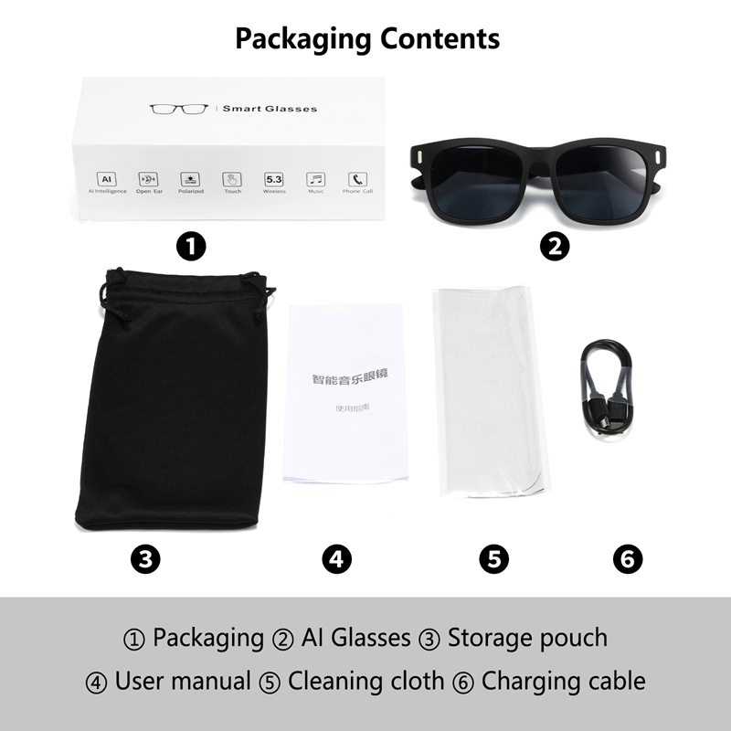 AI Intelligent Sunglasses Blue - огляд і ціна Audio Music Ai