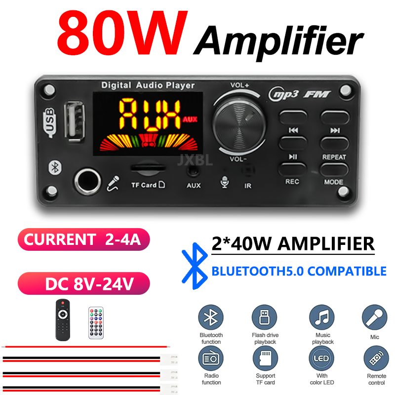 80W Bluetooth 5.0 MP3 Decoder  - огляд і ціна Audio Music Car