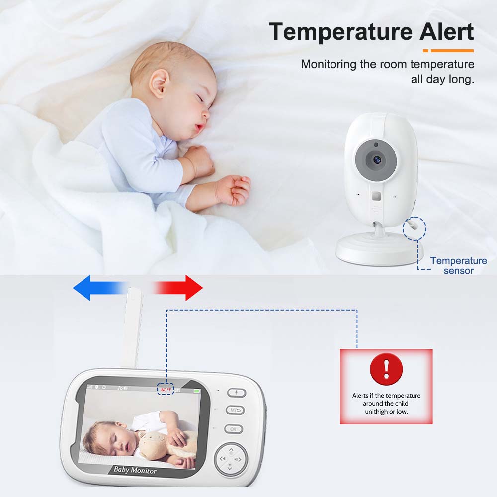 3.5'' Video Baby Monitor 2.4G  - огляд і ціна Audio Detect Music
